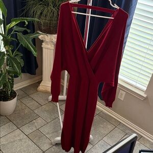 Chic Red Sweater Dress